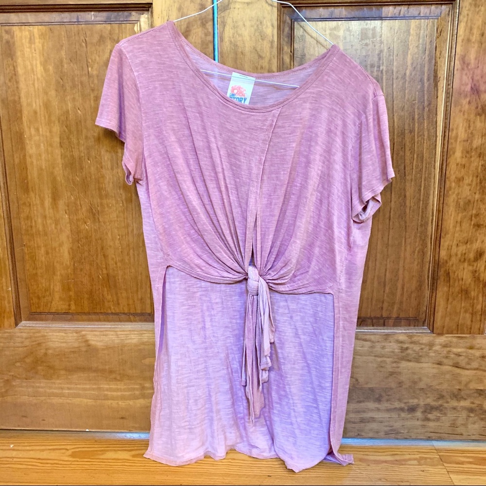 Libby Story High-Low Tie Front Tee